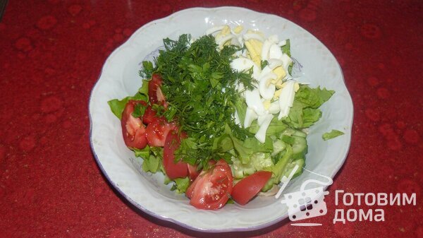 Салат с латуком и сухариками фото к рецепту 3