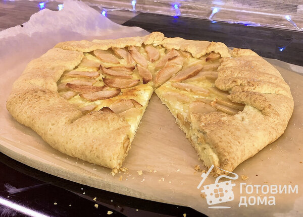 Галета с Яблоками и Творогом. Открытый яблочный пирог фото к рецепту 9
