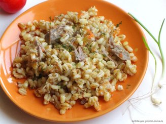 Перловая каша в казане