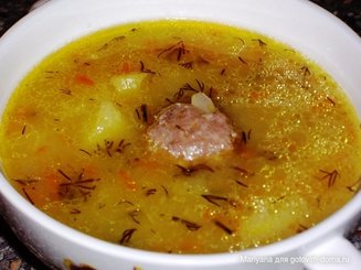 Геркулесовый суп с фрикадельками