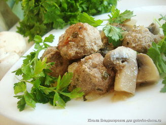 Polpette al sugo - Фрикадельки в соусе с шампиньонами