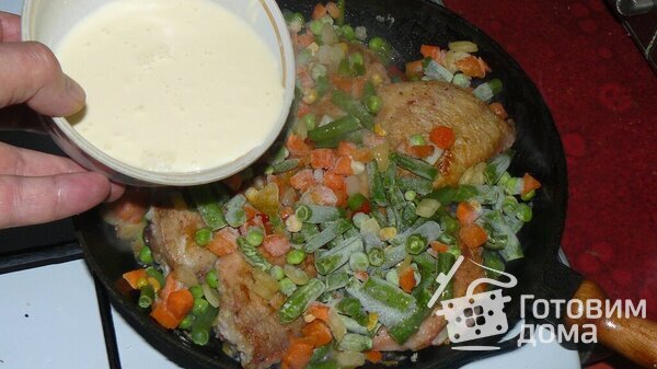 Морской окунь жареный в сметане с овощами фото к рецепту 5