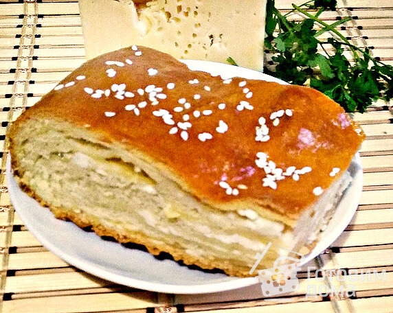 Дрожжевой пирог с сыром фото к рецепту 11