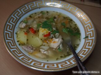 Щи из свежей капусты с курицей