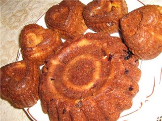 Творожные маффины с мандариново-вишнёвой начинкой