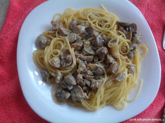 Фарфалле с шампиньонами