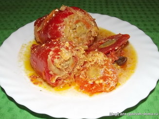 Перцы, фаршированные капустой с фаршем