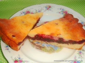 Черничный пирог с творожной заливкой