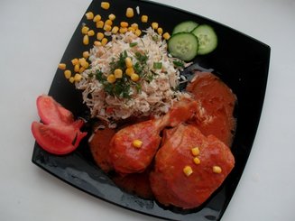Курица в розовом соусе
