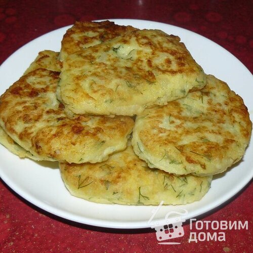 Картофельные котлеты с чесноком и укропом
