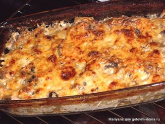 Запеченная свинина с грибами