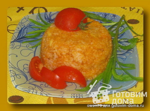 Рис с сыром и томатом.