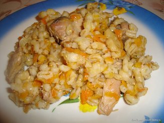 Перловая каша в казане