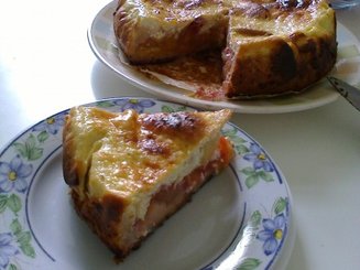 Творожно-творожный пирог с фруктами