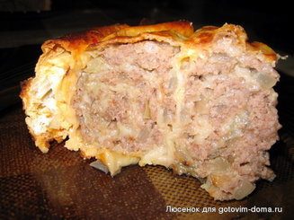 Ленивец из лаваша и мясного фарша