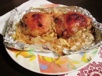 Капуста, запечённая в духовке с курочкой