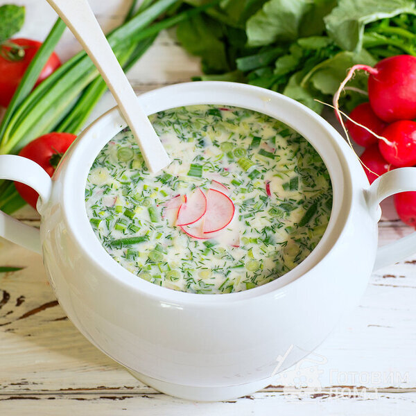 Окрошка с курицей на кефире фото к рецепту 17