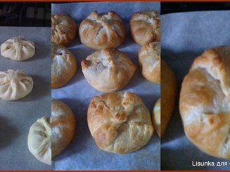 Слойки - пирожки с маскарпоне и вишней