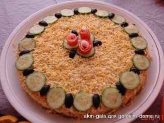 Торт с грибами и курицей