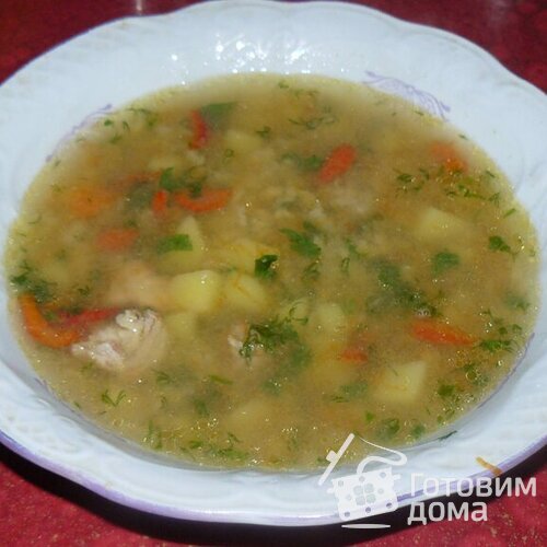 Суп с чечевицей и мясом.