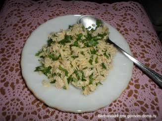 Овсяная каша со свежим шпинатом и сыром