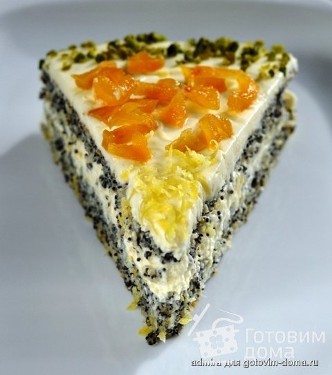 Маковый торт с лимонно-имбирным кремом фото к рецепту 2