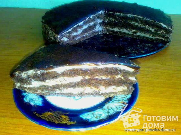 Шоколадный песочный торт фото к рецепту 11