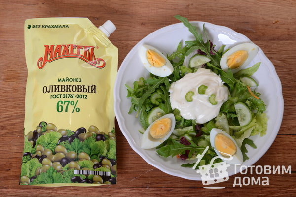 Зеленый салат с сельдереем, яйцами и майонезом &quot;Махеев&quot; фото к рецепту 3