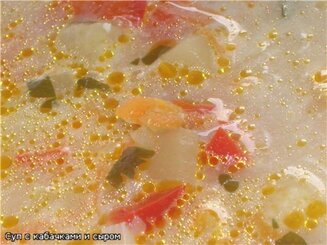 Суп с кабачками и сыром