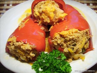 Перцы, фаршированные капустой с фаршем