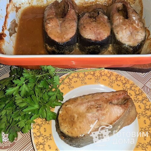 Стейки кеты в духовке