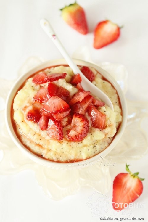 Strawberry Millet Porridge - Пшённая каша с клубникой