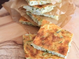 Кабачково-сырные оладьи, запечённые в духовке