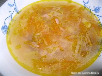 Щи из свежей капусты с курицей