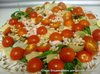 Теплый салат с рукколой, грибами и креветками.