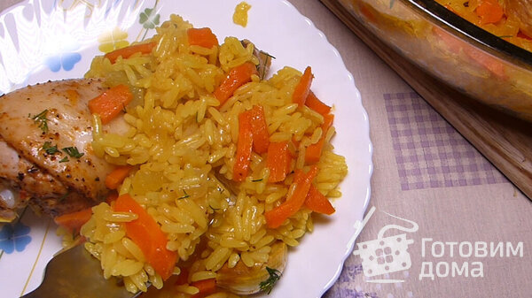 Рис с курицей в духовке фото к рецепту 5