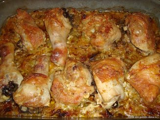 Капуста, запечённая в духовке с курочкой