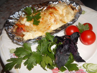 Нежная печень с яблоками