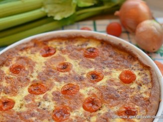 Открытый пирог с капустой и мясным фаршем