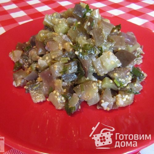 Закуска из баклажанов с чесноком и зеленью