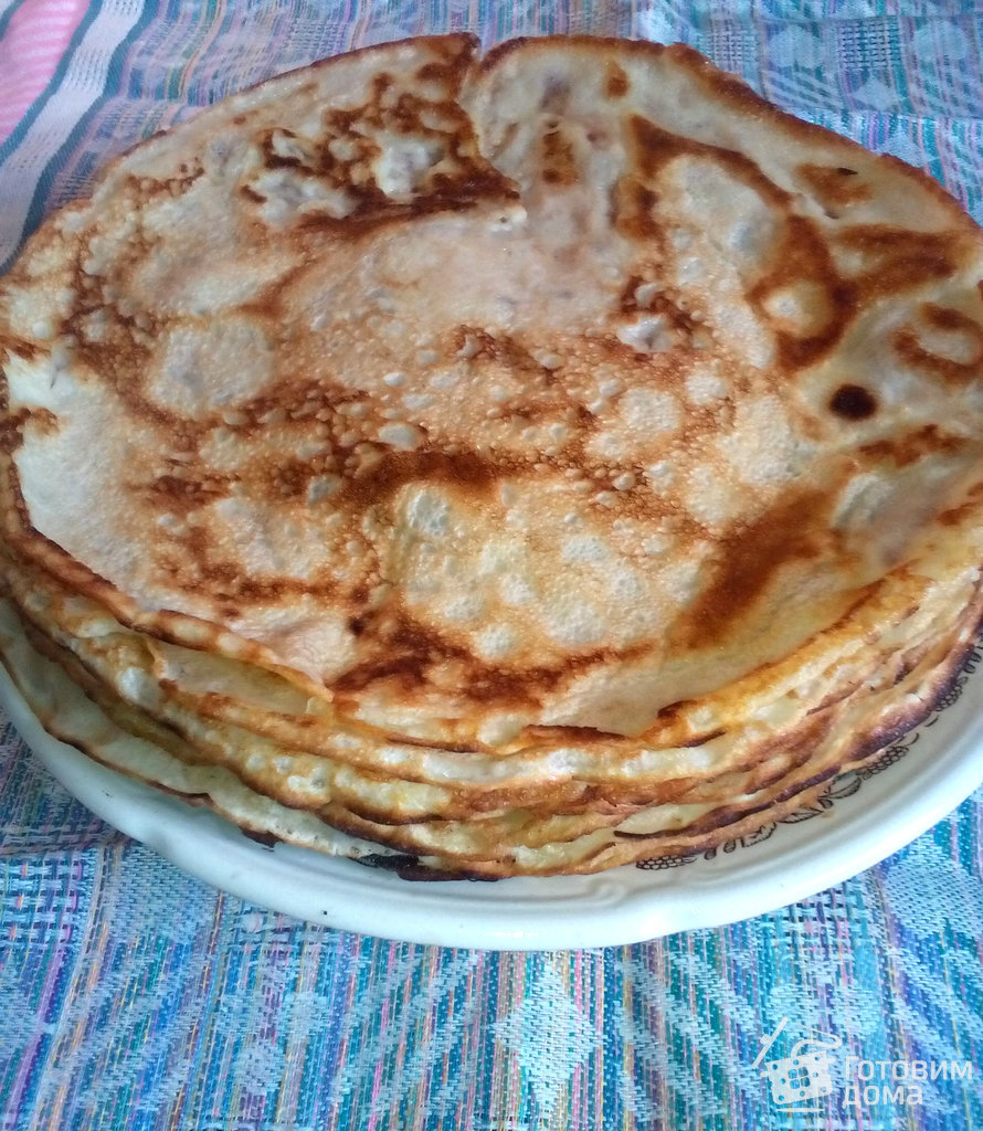 Блины на минеральной воде тонкие с дырочками