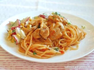 Спагетти с курицей