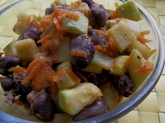 Сердечки, тушенные с капустой