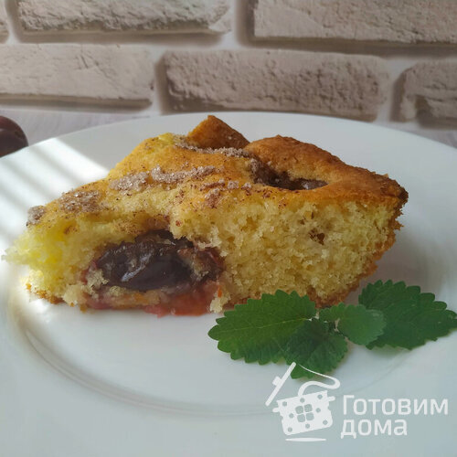 Быстрый пирог со сливами и корицей