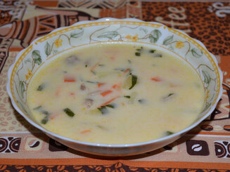 Морковный суп с сыром