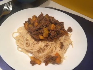 Макаронная запеканка с тыквой