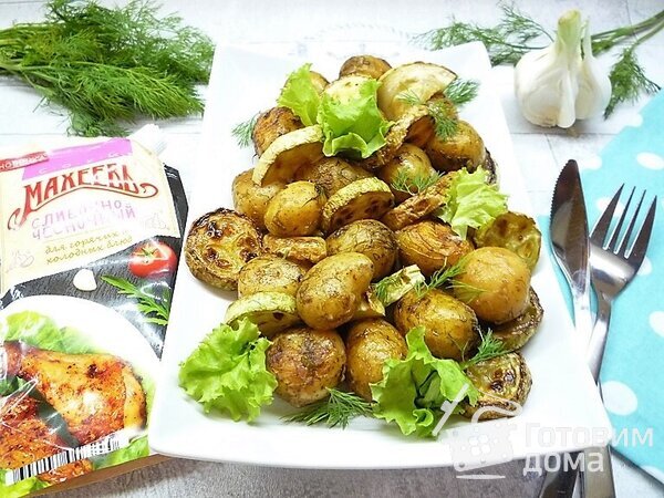 Молодой картофель  в сливочно- чесночном соусе фото к рецепту 7