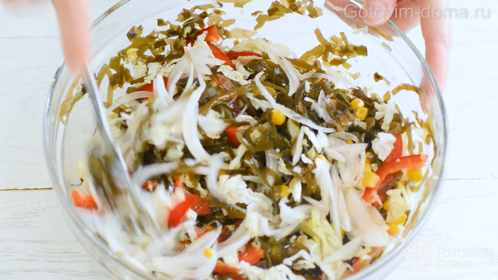 Острый салат с морской капустой, пошаговый рецепт с фото от автора Мария Элизарова