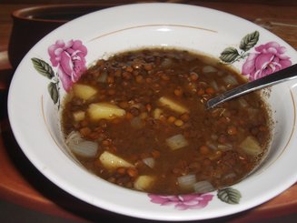 Чечевичный суп с картофелем (без масла)