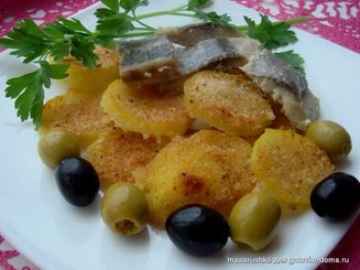 Запеченный картофель с селедкой